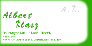 albert klasz business card
